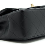 CHANEL MINI RECTANGULAR FLAP BAG LAMBSKIN BLACK LGHW(MICROCHIP）