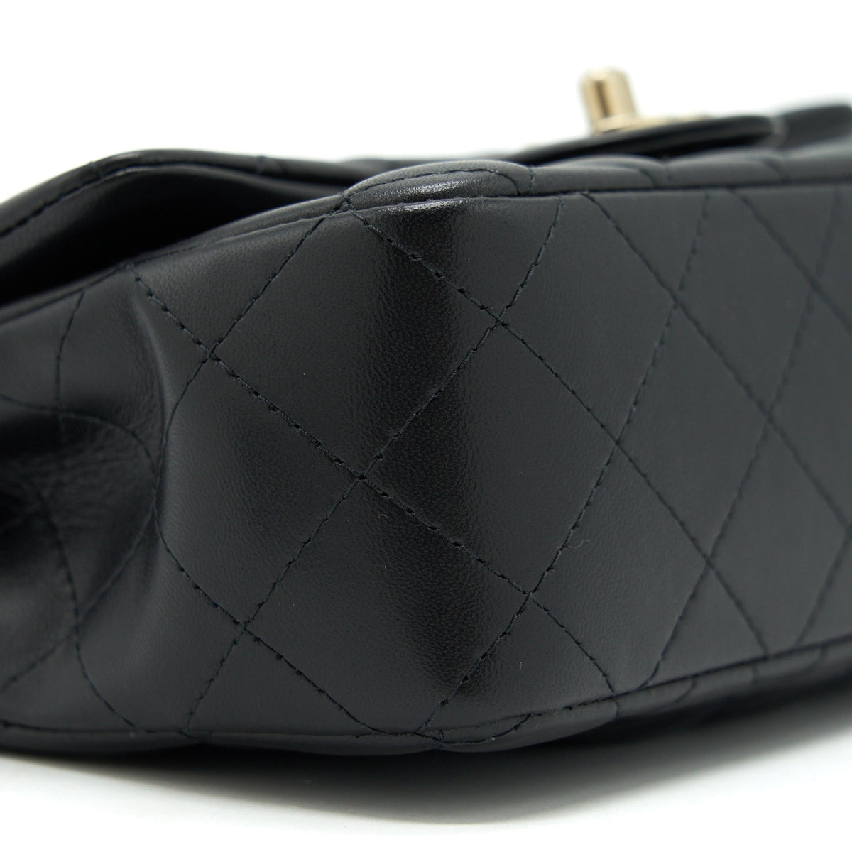 CHANEL MINI RECTANGULAR FLAP BAG LAMBSKIN BLACK LGHW(MICROCHIP）