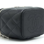 CHANEL 22S MINI VANITY WITH COCO GIANT CHAIN CAVIAR BLACK SHW