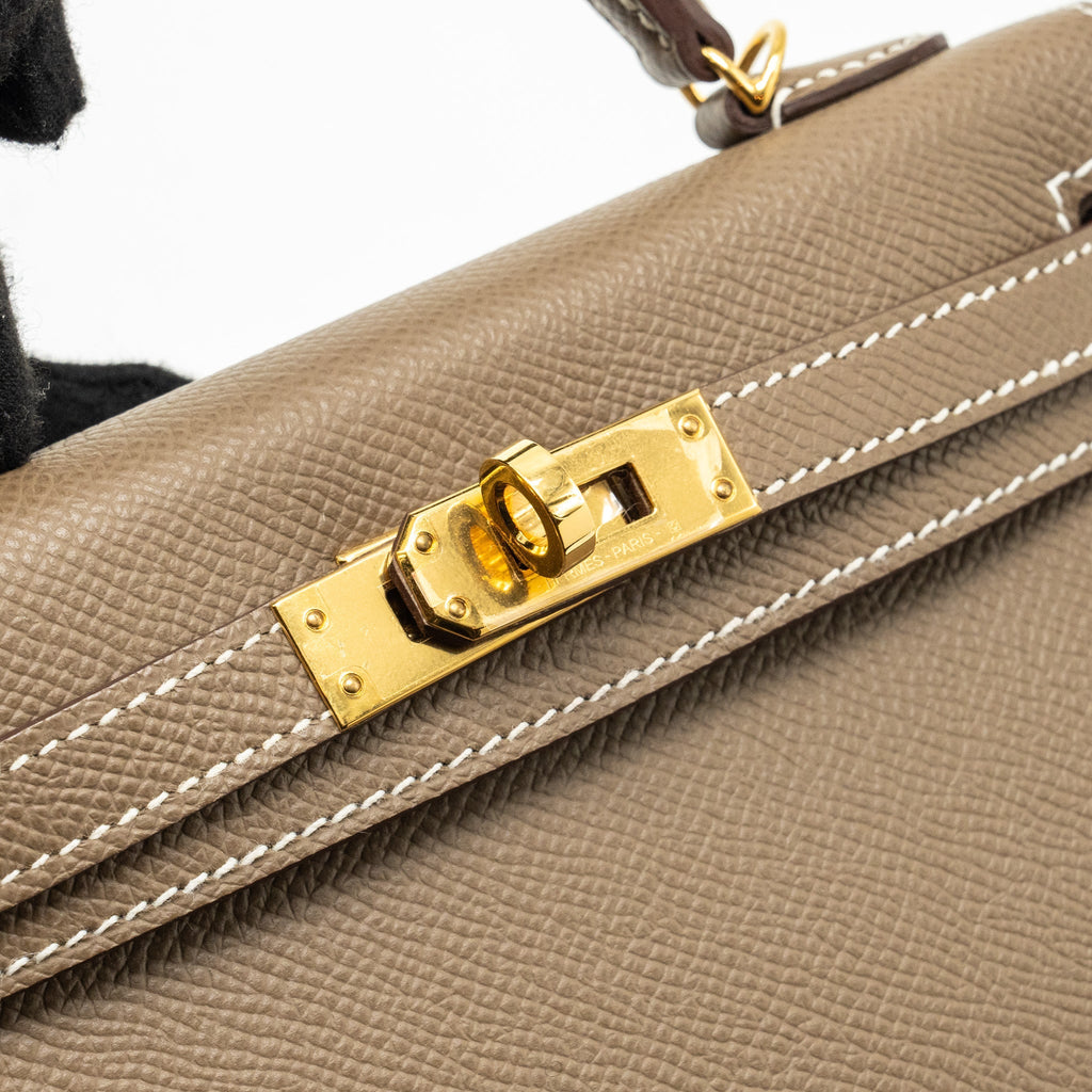 Hermes mini kelly II epsom etoupe GHW