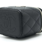 CHANEL 22S MINI VANITY WITH COCO GIANT CHAIN CAVIAR BLACK SHW