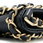 CHANEL PHONE POUCH WITH CHAIN LAMBSKIN BLACK LGHW