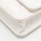 CHANEL GIANT CHAIN CLASSIC WALLET ON CHAIN LAMBSKIN WHITE MULTICOLOUR HARDWARE (MICROCHIP)
