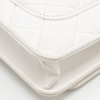 CHANEL GIANT CHAIN CLASSIC WALLET ON CHAIN LAMBSKIN WHITE MULTICOLOUR HARDWARE (MICROCHIP)