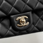 CHANEL PEARL CRUSH MINI RECTANGULAR LAMBSKIN BLACK LGHW (MICROCHIP)