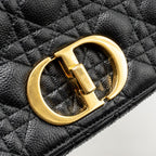 DIOR SMALL CARO BAG CALFSKIN BLACK GHW