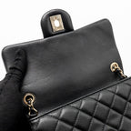 CHANEL PEARL CRUSH MINI RECTANGULAR LAMBSKIN BLACK LGHW (MICROCHIP)