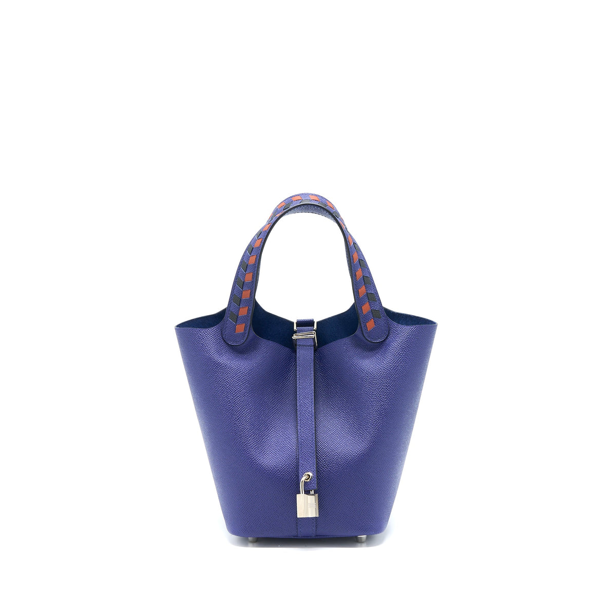 HERMES PICOTIN 18 LOCK BAG EPSOM BLUE ENCRE/BRIQUE/NOIR SHW