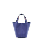 Hermes Picotin 18 Lock Bag Epsom Blue Encre/Brique/Noir SHW
