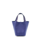 HERMES PICOTIN 18 LOCK BAG EPSOM BLUE ENCRE/BRIQUE/NOIR SHW