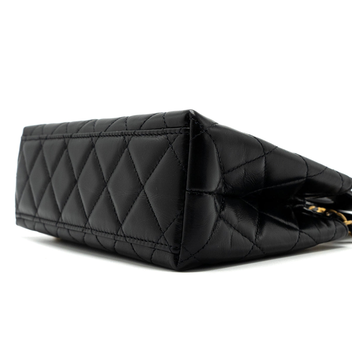 CHANEL 23K MINI SHOPPING TOTE CALFSKIN BLACK BRUSHED GHW(MICROCHIP)