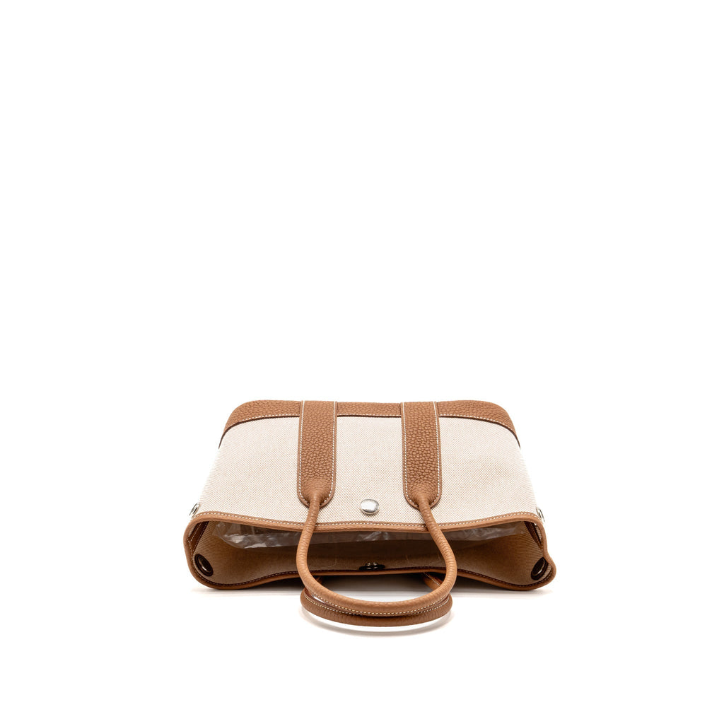 Hermes neo garden party 23 canvas/negonda ecru-beige/gold SHW