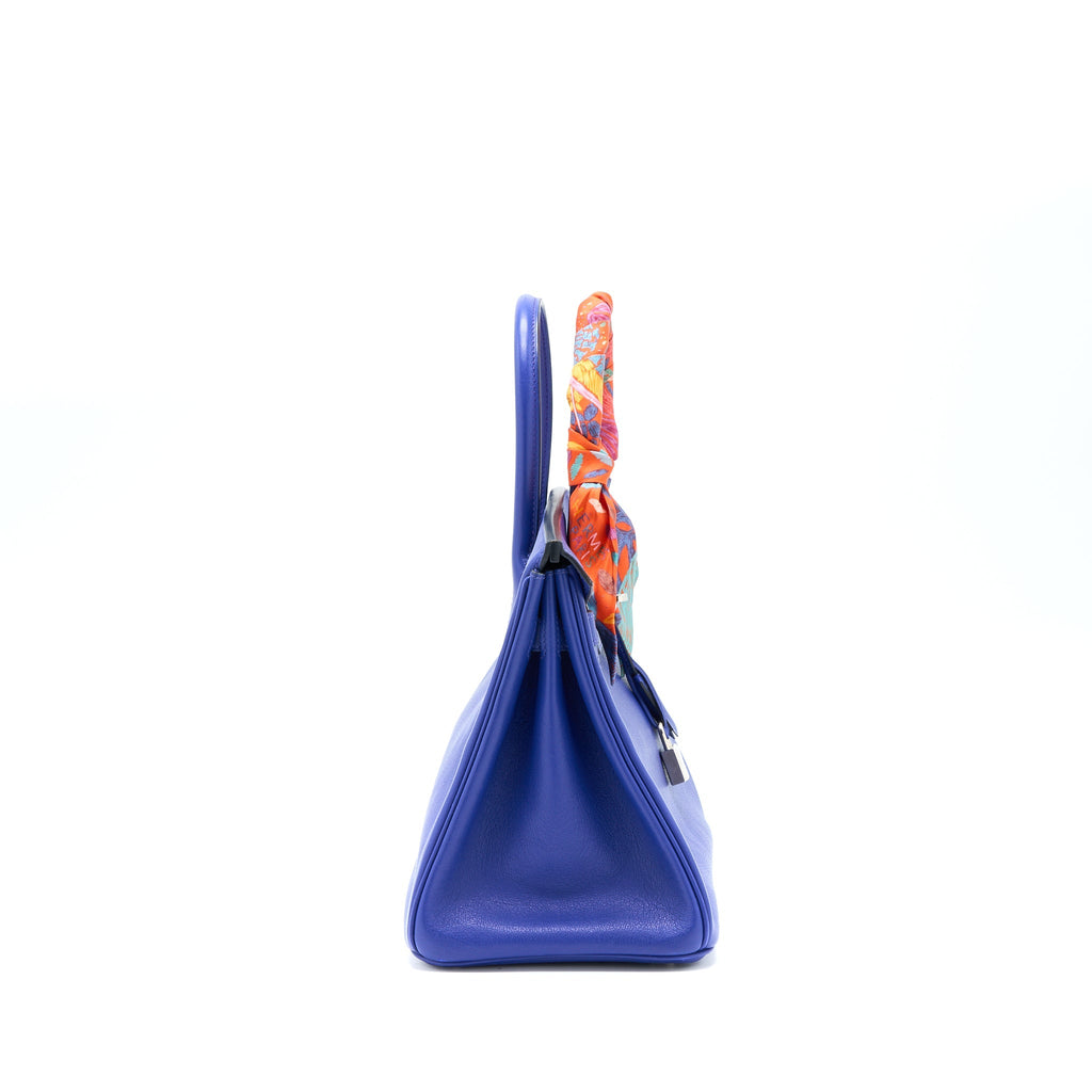 Hermes Birkin 30 Taurillon Novillo Blue Saphir SHW