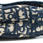 DIOR SADDLE BAG BLUE OBLIQUE EMBROIDERY BRUSHED GHW WITH DIOR STRAP