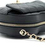 CHANEL 22S SMALL HEART BAG LAMBSKIN BLACK LGHW