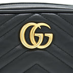 GUCCI GG MARMONT MINI CAMERA BAG BLACK GHW