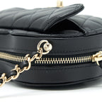 CHANEL 22S SMALL HEART BAG LAMBSKIN BLACK LGHW