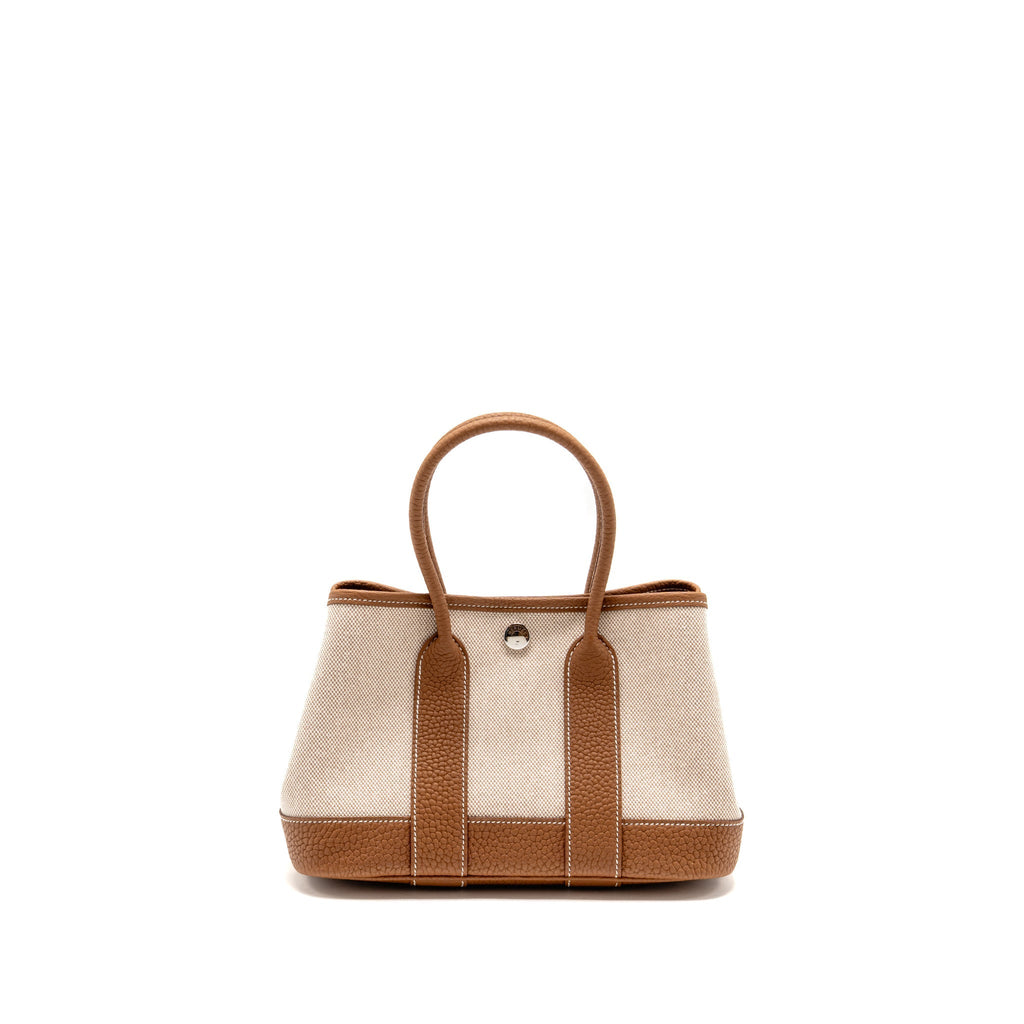 Hermes neo garden party 23 canvas/negonda ecru-beige/gold SHW