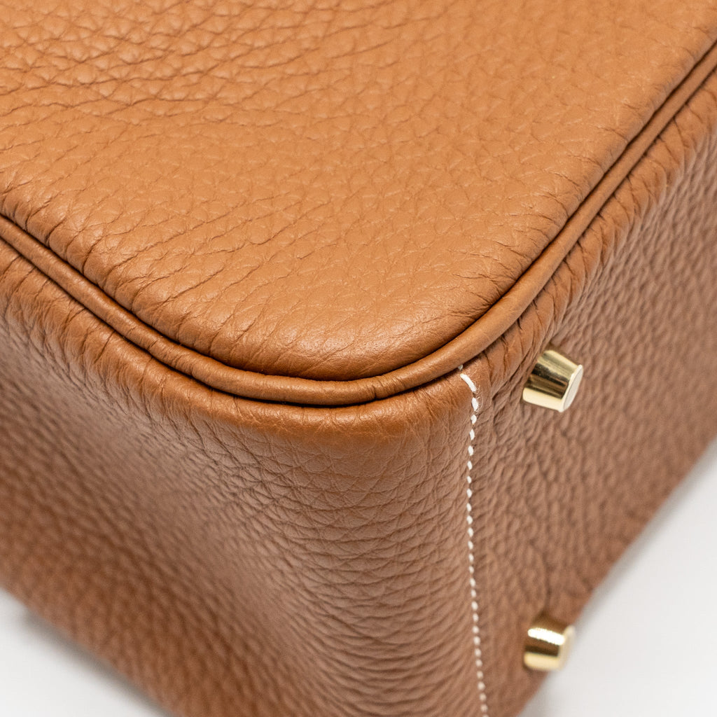 Hermes Mini Lindy Clemence Gold GHW