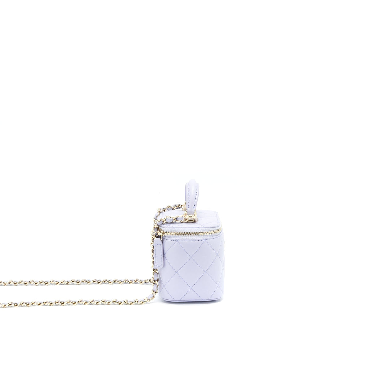 CHANEL 21K MINI TOP HANDLE VANITY WITH CHAIN LIGHT PURPLE LGHW
