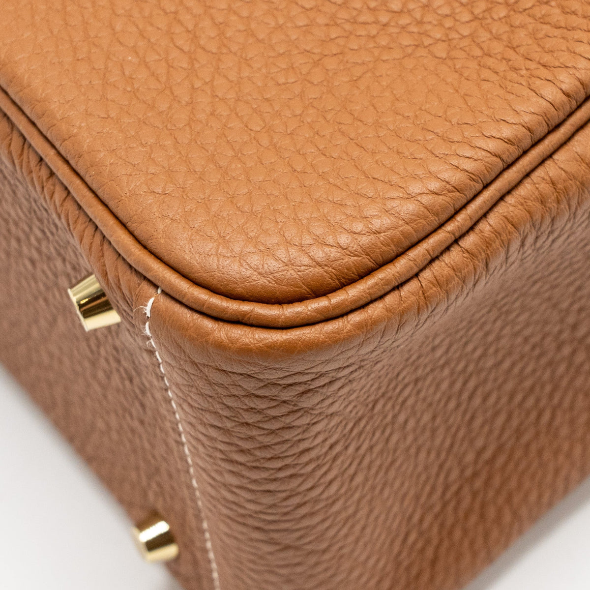 Hermes Mini Lindy Clemence Gold GHW