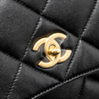 CHANEL LARGE HOBO BAG LAMBSKIN BLACK GHW (MICROCHIP)