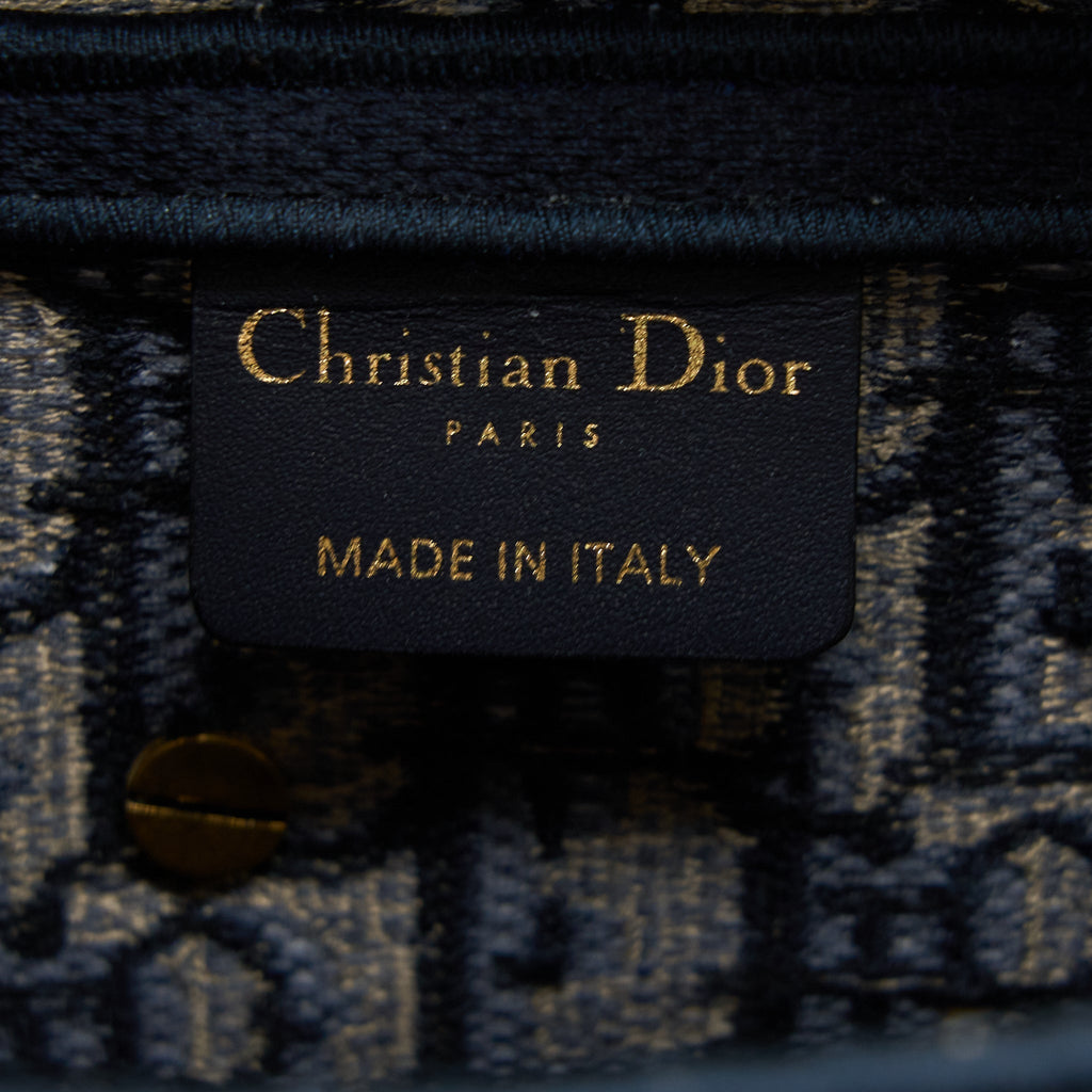 DIOR SADDLE BAG BLUE OBLIQUE EMBROIDERY BRUSHED GHW WITH DIOR STRAP