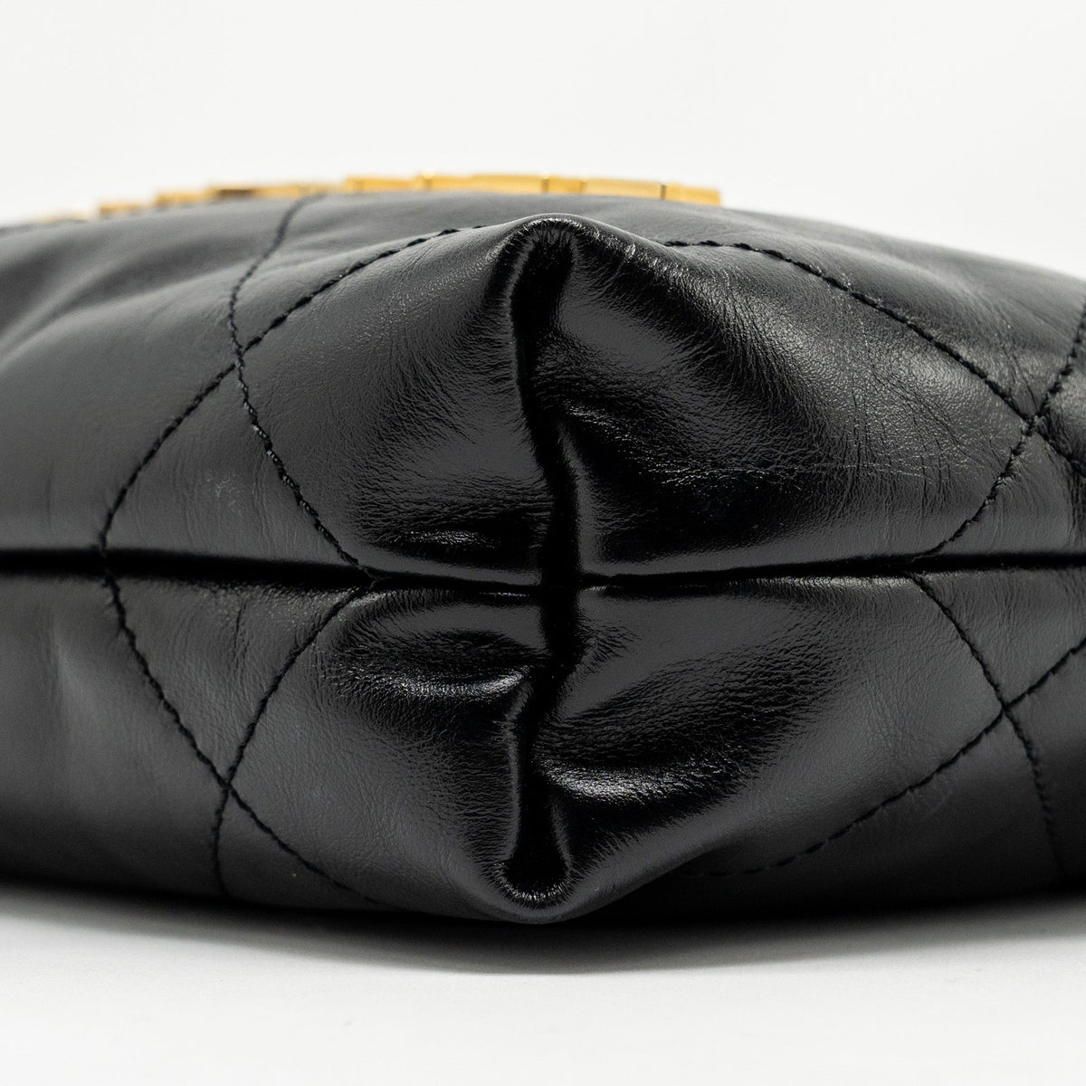 CHANEL 23K MINI 22 BAG SHINY CALFSKIN BLACK GHW (MICROCHIP)