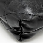 CHANEL 23K MINI 22 BAG SHINY CALFSKIN BLACK GHW (MICROCHIP)