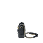 CHANEL SMALL GABRIELLE HOBO BAG AGED CALFSKIN BLACK MULTICOLOUR HARDWARE (MICROCHIP)