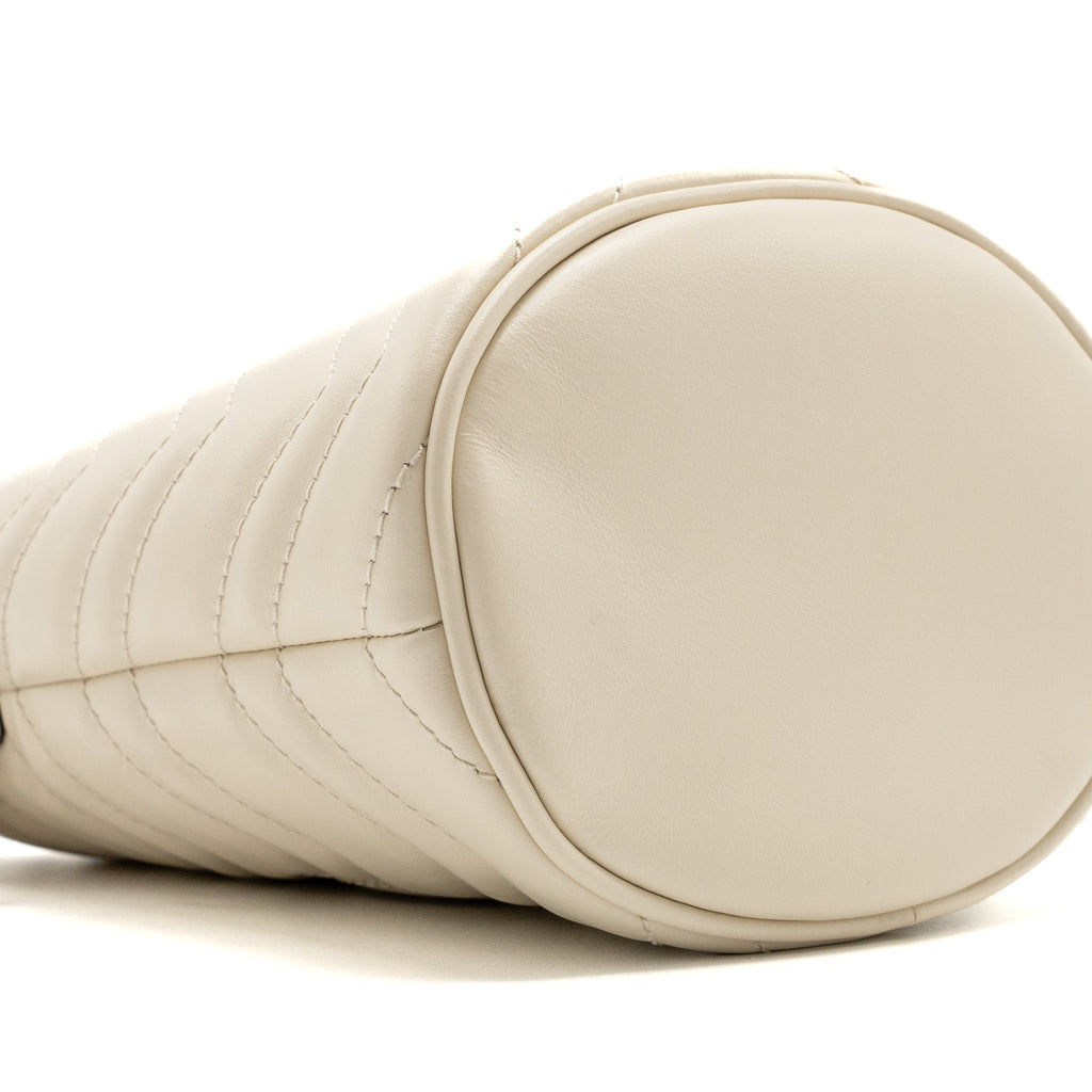 GUCCI GG MARMONT MINI BUCKET BAG CALFSKIN WHITE GHW