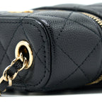 CHANEL VANITY PHONE HOLDER WITH CHAIN CAVIAR BLACK LGHW