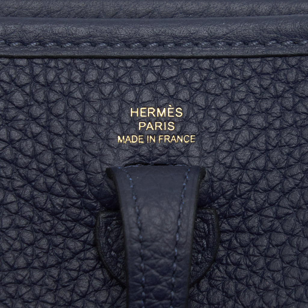 Hermes Mini Evelyne Clemence Blue Nuit Multicolor Strap GHW