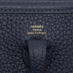 Hermes Mini Evelyne Clemence Blue Nuit Multicolor Strap GHW