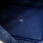 HERMES PICOTIN 18 LOCK BAG TAURILLON MAURICE BLUE SAPHIR SHW