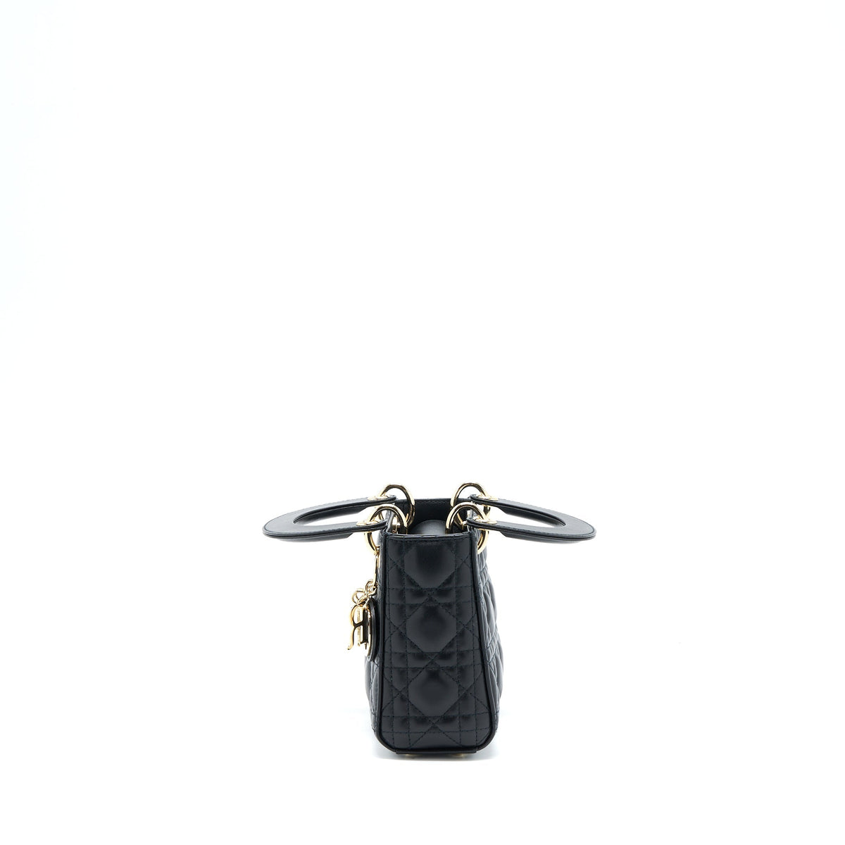 DIOR LADY DIOR MINI LAMBSKIN BLACK LGHW