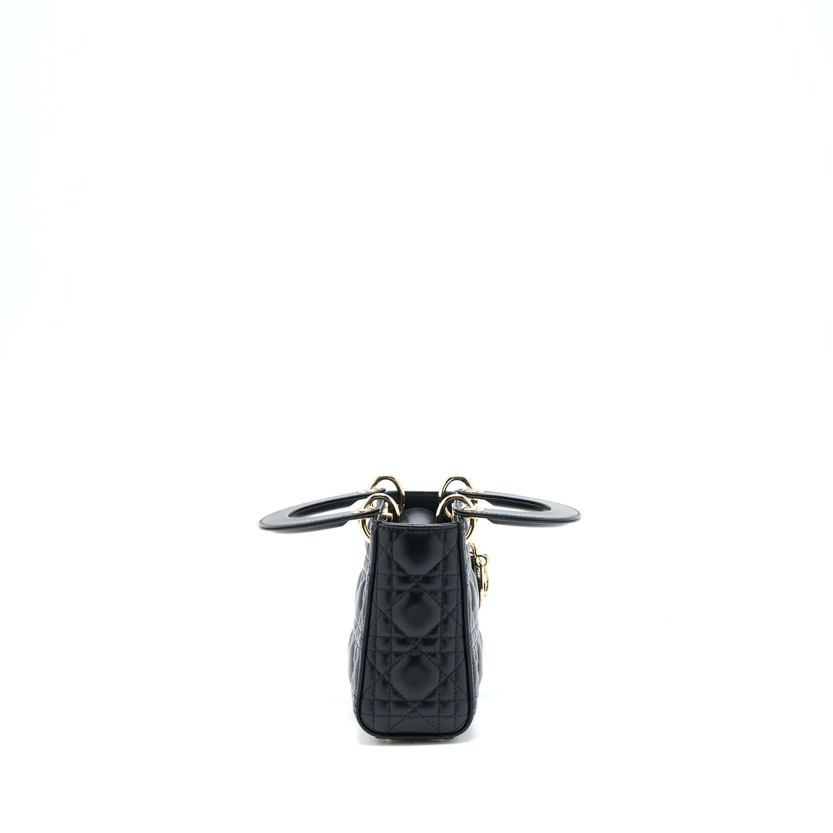 DIOR LADY DIOR MINI LAMBSKIN BLACK LGHW