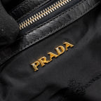 PRADA ZIP NYLON BAG BLACK GHW