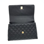 CHANEL MEDIUM COCO HANDLE WITH LIZARD EMBOSSED HANDLE CAVIAR BLACK GHW