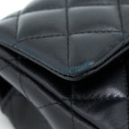 CHANEL MINI RECTANGULAR FLAP BAG LAMBSKIN BLACK SHW