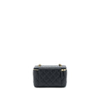 CHANEL 22B PEARL CRUSH LONG VANITY WITH CHAIN LAMBSKIN BLACK GHW (MICROCHIP)