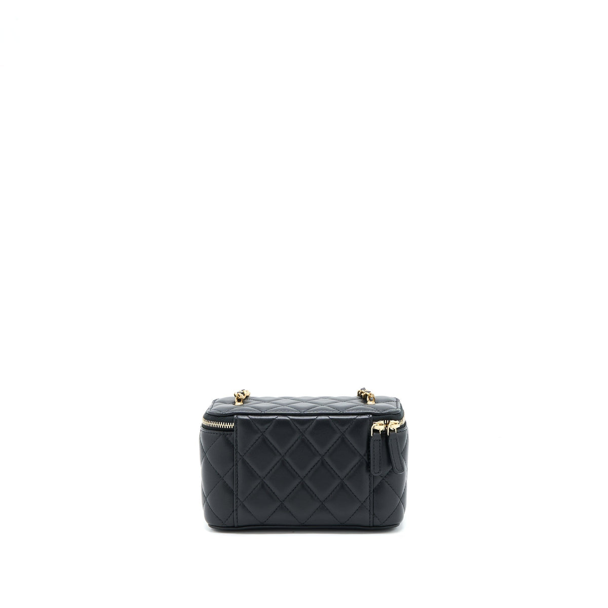 CHANEL 22B PEARL CRUSH LONG VANITY WITH CHAIN LAMBSKIN BLACK GHW (MICROCHIP)