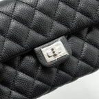 CHANEL 2.55 REISSUE BELT BAG GRAINED CALFSKIN BLACK SHW