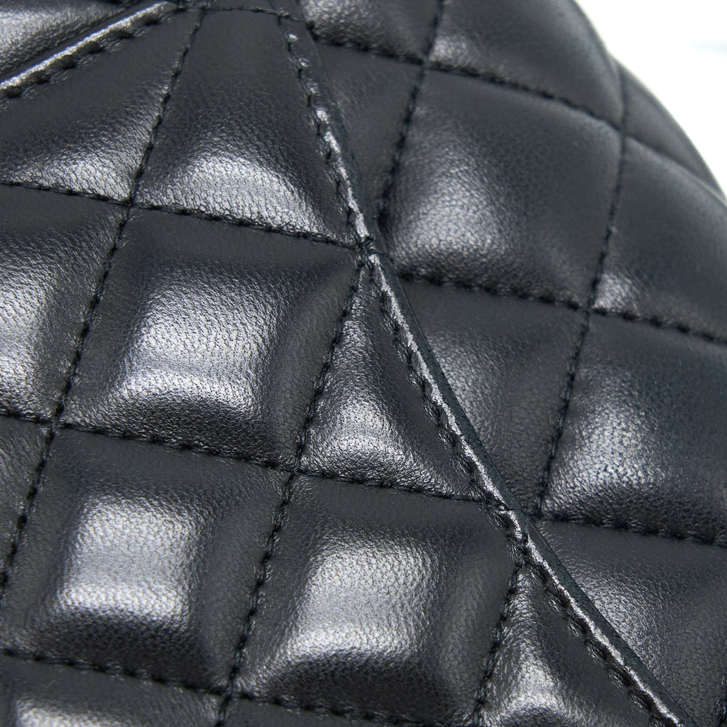 CHANEL MINI RECTANGULAR FLAP BAG LAMBSKIN BLACK SHW