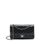 CHANEL MEDIUM CLASSIC FLAP BAG LAMBSKIN BLACK SHW