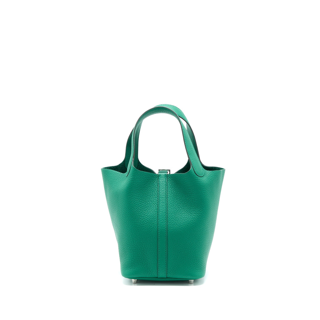 Hermes Picotin 18 Lock Bag Clemence U4 Vert Vertigo SHW