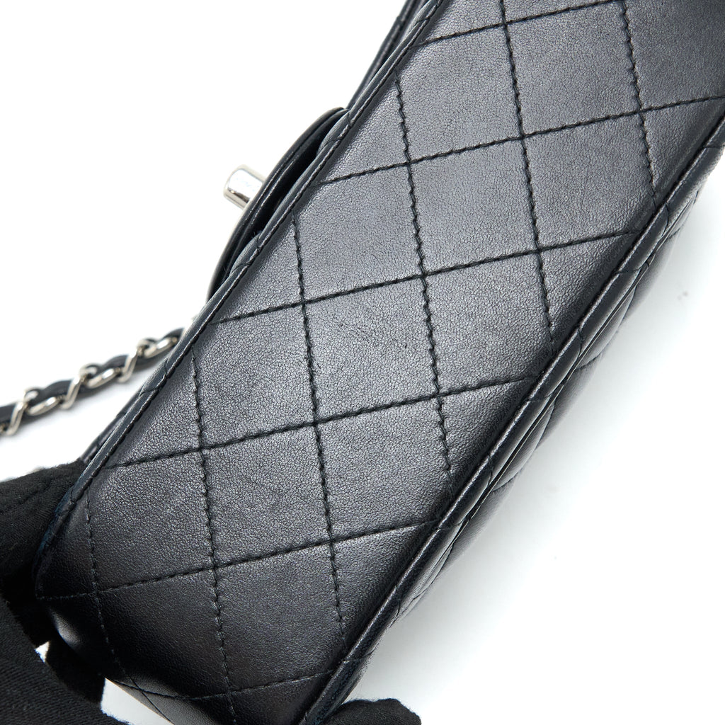 CHANEL MINI RECTANGULAR FLAP BAG LAMBSKIN BLACK SHW