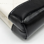 CHANEL 31 NANO CLUTCH WITH CHAIN SHINY LAMBSKIN WHITE/BLACK LGHW (MICROCHIP)