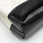 CHANEL 31 NANO CLUTCH WITH CHAIN SHINY LAMBSKIN WHITE/BLACK LGHW (MICROCHIP)