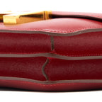HERMES VINTAGE MINI CONSTANCE BOX LEATHER RED GHW